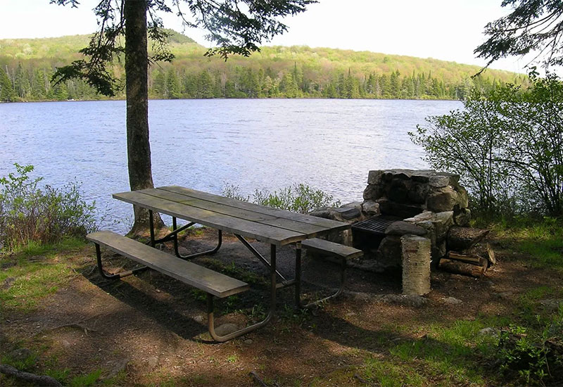 One of the picnic sites at Osmore Pond