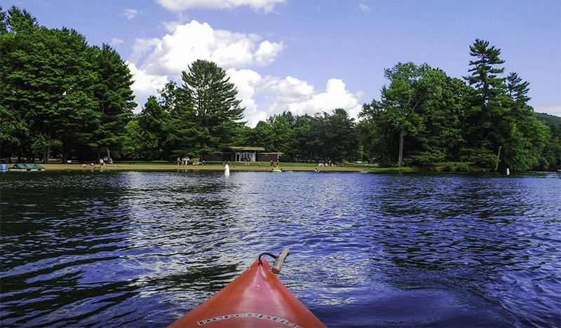 Kayaks are available to rent through the park