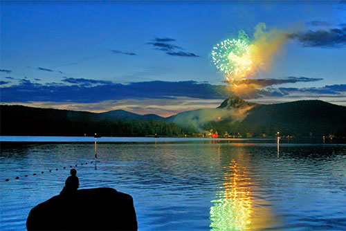 Fireworks light up the sky at Boulder Beach State Park (photo credit: Collin O'Neil)