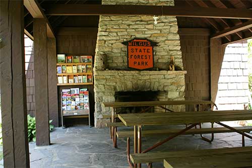 The pavilion at Wilgus State Park