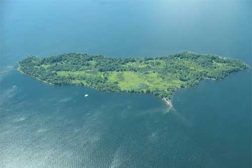 An aerial view of Woods Island