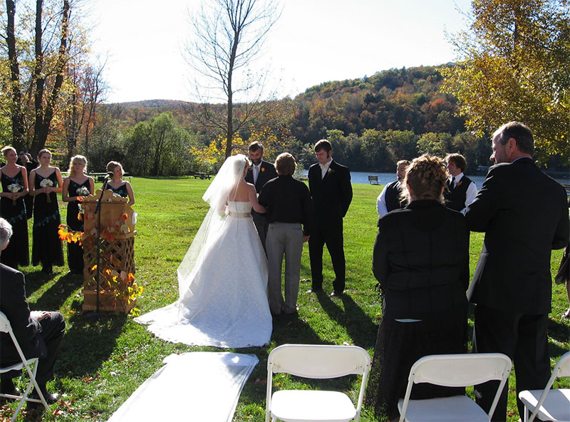 A beautiful day for a wedding at Camp Plymouth