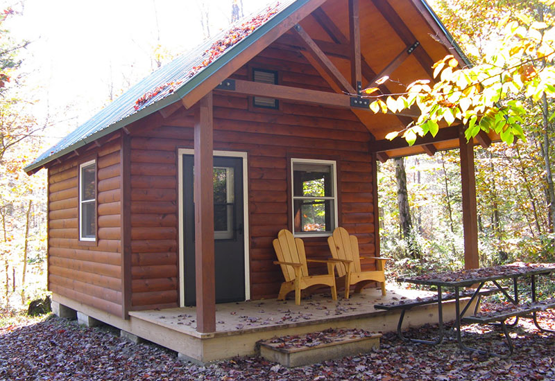 One of the 4 cabins available to rent at Woodford
